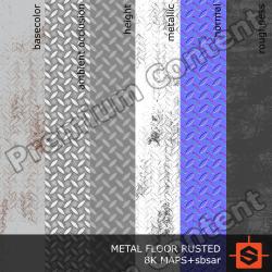 PBR substance material of metal floor rusted created in substance designer for graphic designers and game developers.